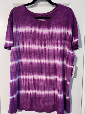 Purple Tie-Dye Short Sleeve Top